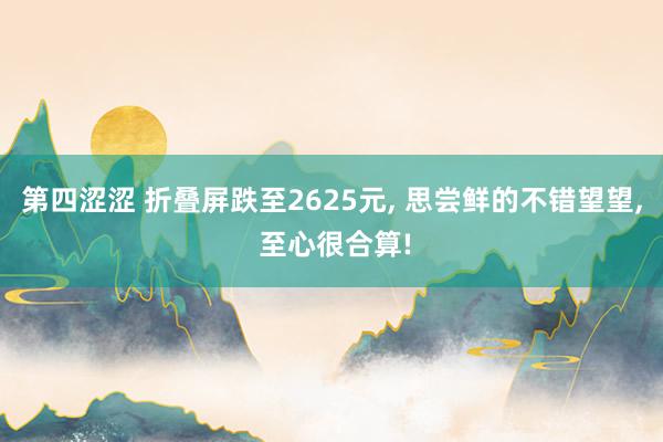 第四涩涩 折叠屏跌至2625元， 思尝鲜的不错望望， 至心很合算!