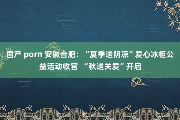 国产 porn 安徽合肥：“夏季送阴凉”爱心冰柜公益活动收官  “秋送关爱”开启