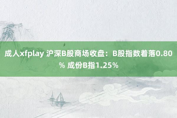 成人xfplay 沪深B股商场收盘：B股指数着落0.80% 成份B指1.25%