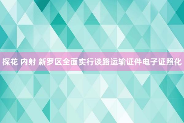 探花 内射 新罗区全面实行谈路运输证件电子证照化