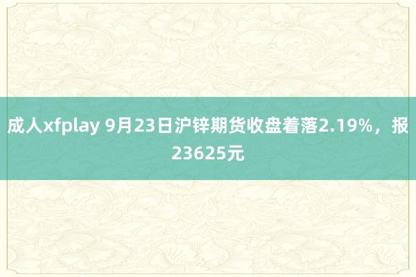 成人xfplay 9月23日沪锌期货收盘着落2.19%，报23625元