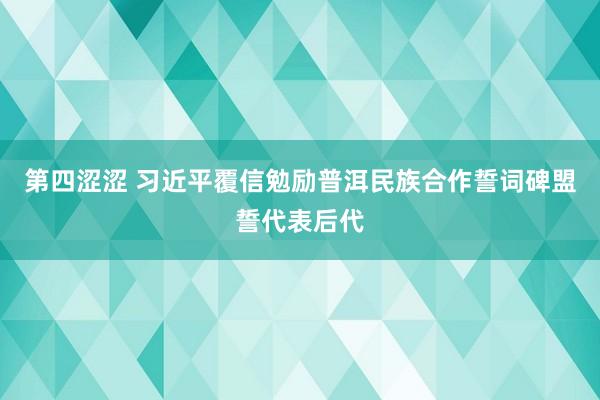 第四涩涩 习近平覆信勉励普洱民族合作誓词碑盟誓代表后代