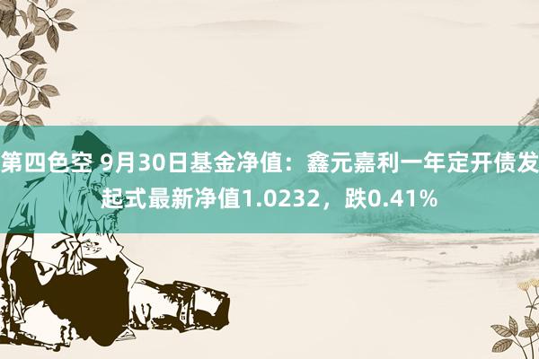 第四色空 9月30日基金净值：鑫元嘉利一年定开债发起式最新净值1.0232，跌0.41%