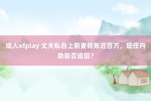 成人xfplay 丈夫私自上前妻转账近百万，现任内助能否追回？