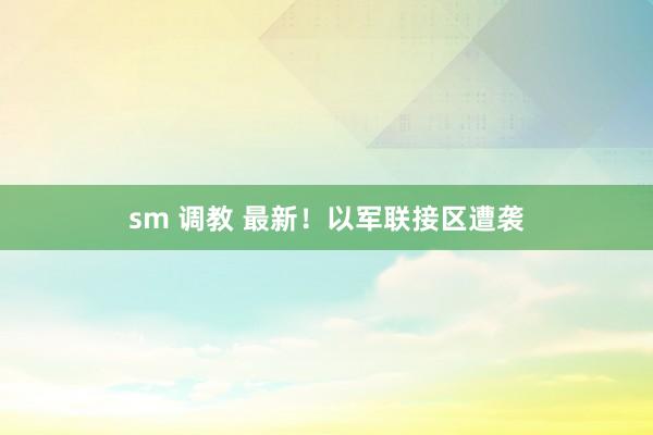 sm 调教 最新！以军联接区遭袭