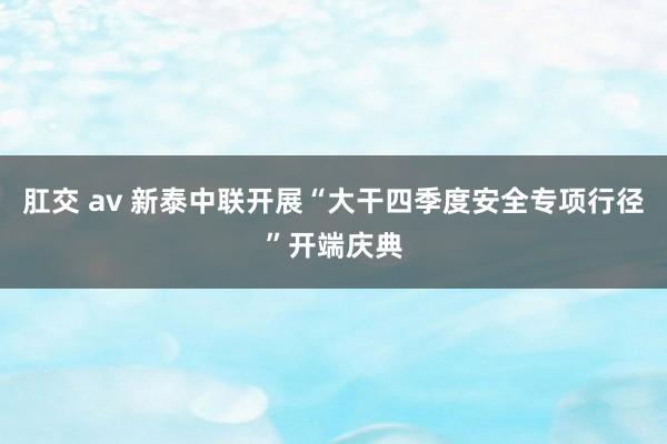 肛交 av 新泰中联开展“大干四季度安全专项行径”开端庆典