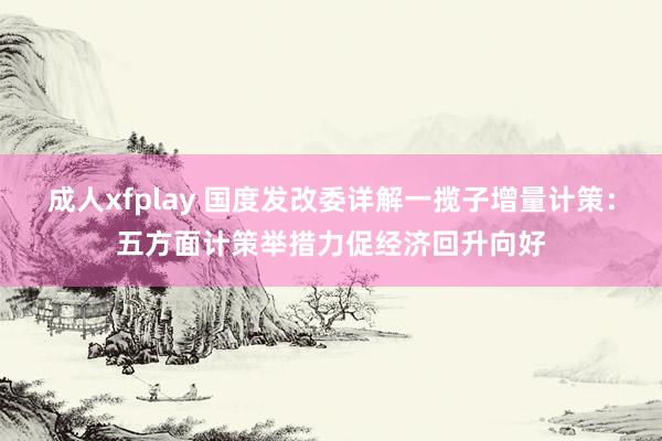 成人xfplay 国度发改委详解一揽子增量计策：五方面计策举措力促经济回升向好