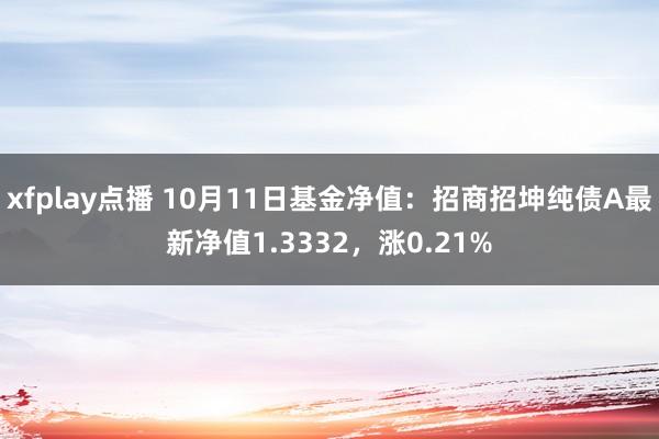 xfplay点播 10月11日基金净值：招商招坤纯债A最新净值1.3332，涨0.21%