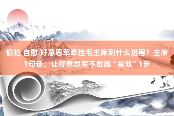 偷拍 自慰 好意思军牵挂毛主席到什么进程？主席1句话，让好意思军不敢越“雷池”1步