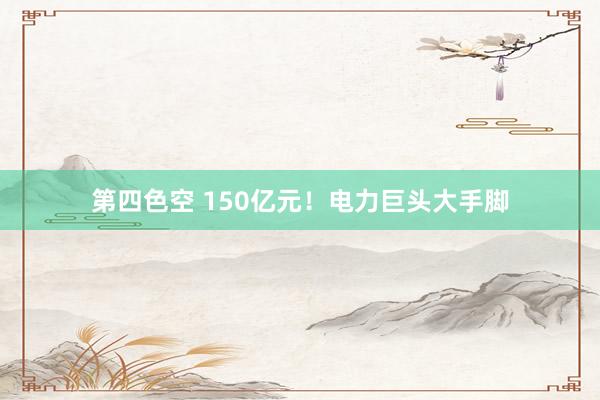 第四色空 150亿元！电力巨头大手脚