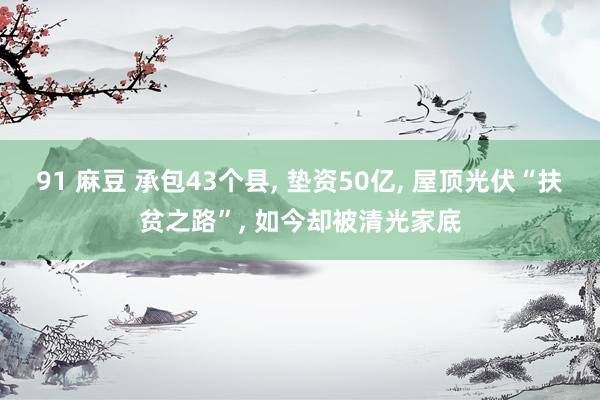 91 麻豆 承包43个县， 垫资50亿， 屋顶光伏“扶贫之路”， 如今却被清光家底