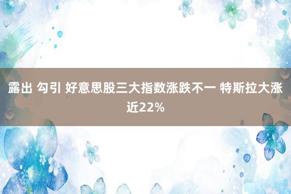 露出 勾引 好意思股三大指数涨跌不一 特斯拉大涨近22%