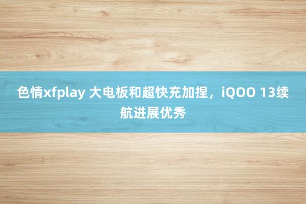 色情xfplay 大电板和超快充加捏，iQOO 13续航进展优秀