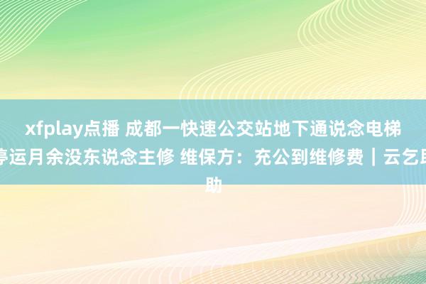 xfplay点播 成都一快速公交站地下通说念电梯停运月余没东说念主修 维保方：充公到维修费｜云乞助