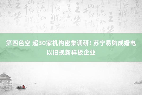 第四色空 超30家机构密集调研! 苏宁易购成婚电以旧换新样板企业