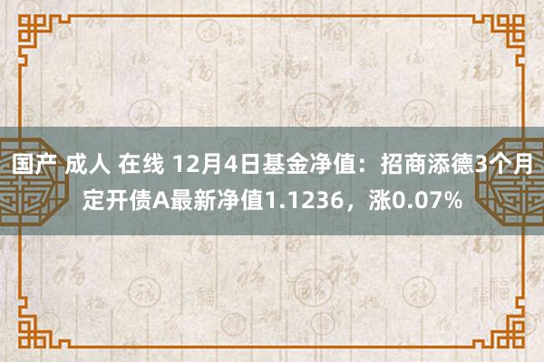 国产 成人 在线 12月4日基金净值：招商添德3个月定开债A最新净值1.1236，涨0.07%