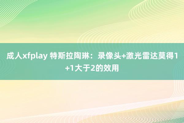 成人xfplay 特斯拉陶琳：录像头+激光雷达莫得1+1大于2的效用