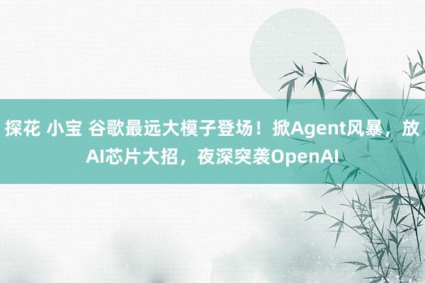 探花 小宝 谷歌最远大模子登场！掀Agent风暴，放AI芯片大招，夜深突袭OpenAI