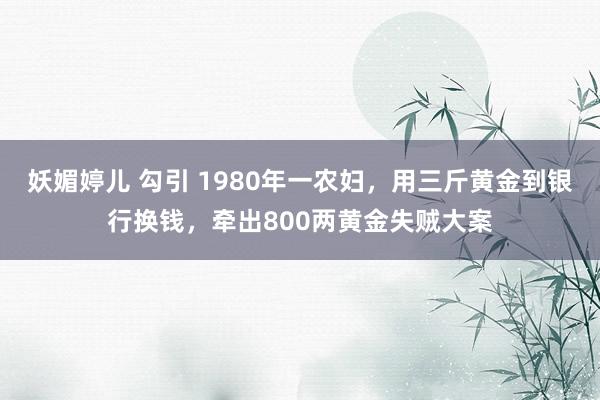 妖媚婷儿 勾引 1980年一农妇，用三斤黄金到银行换钱，牵出800两黄金失贼大案