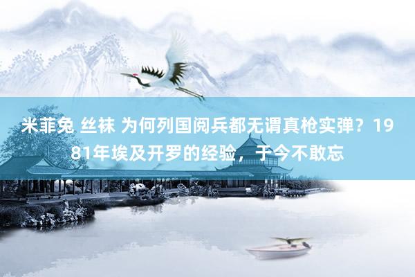 米菲兔 丝袜 为何列国阅兵都无谓真枪实弹？1981年埃及开罗的经验，于今不敢忘