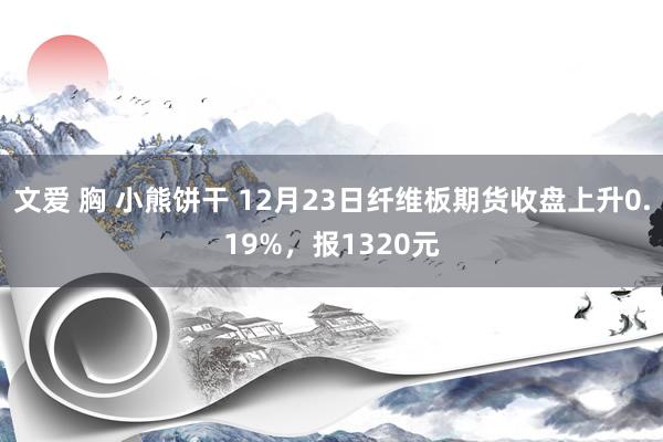 文爱 胸 小熊饼干 12月23日纤维板期货收盘上升0.19%，报1320元