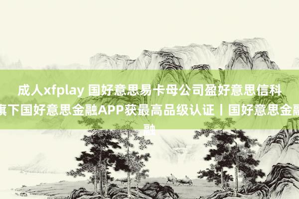 成人xfplay 国好意思易卡母公司盈好意思信科旗下国好意思金融APP获最高品级认证丨国好意思金融