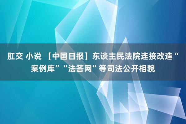 肛交 小说 【中国日报】东谈主民法院连接改造“案例库”“法答网”等司法公开相貌