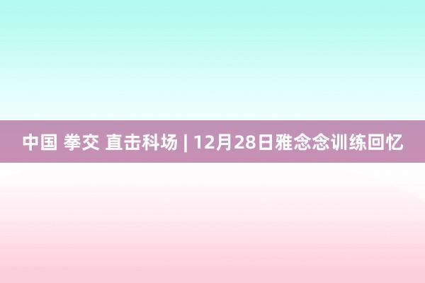 中国 拳交 直击科场 | 12月28日雅念念训练回忆