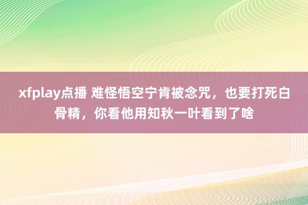 xfplay点播 难怪悟空宁肯被念咒，也要打死白骨精，你看他用知秋一叶看到了啥