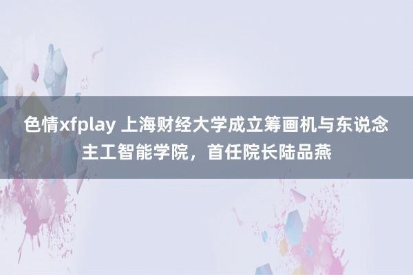 色情xfplay 上海财经大学成立筹画机与东说念主工智能学院，首任院长陆品燕