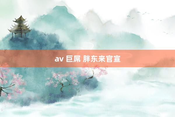 av 巨屌 胖东来官宣