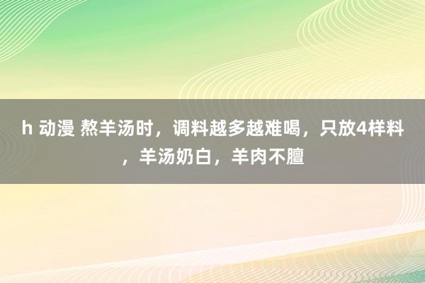 h 动漫 熬羊汤时，调料越多越难喝，只放4样料，羊汤奶白，羊肉不膻