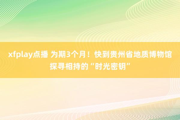 xfplay点播 为期3个月！快到贵州省地质博物馆探寻相持的“时光密钥”