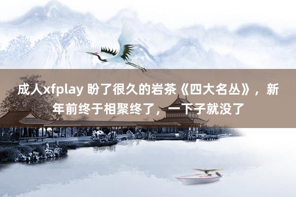 成人xfplay 盼了很久的岩茶《四大名丛》，新年前终于相聚终了，一下子就没了