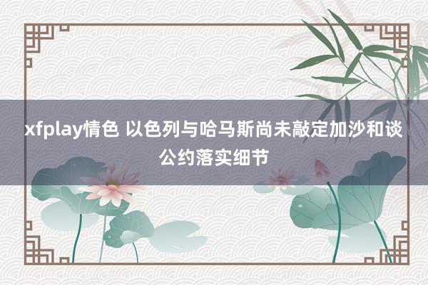 xfplay情色 以色列与哈马斯尚未敲定加沙和谈公约落实细节